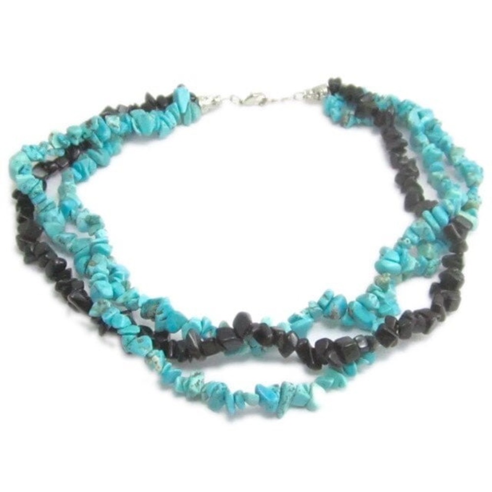 Multi-Stranded Turquoise Onyx Necklace‎
